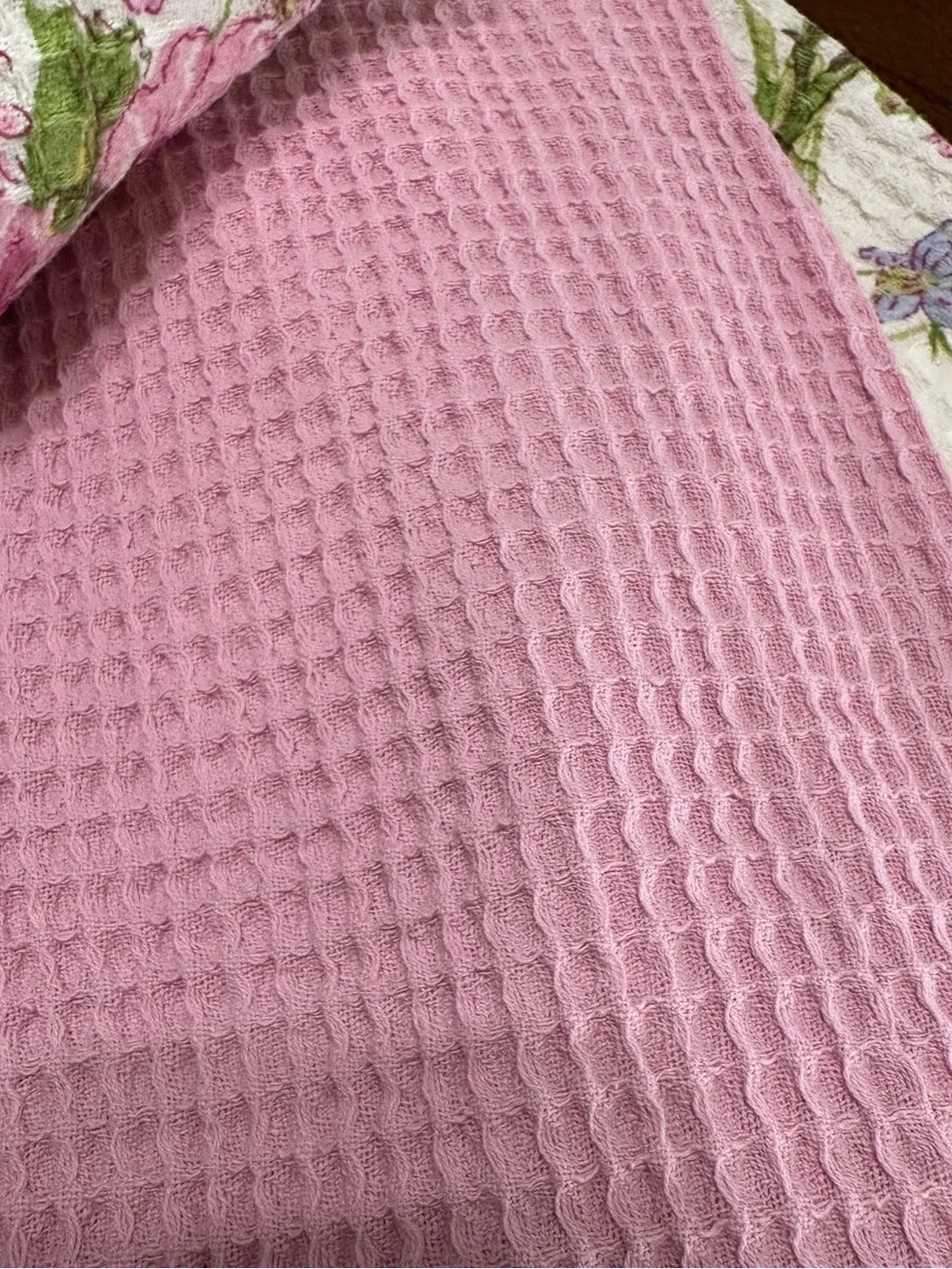 NEW ApriL Cornell GRACEFUL GARDEN Pink, Green, Lavender Kitchen Towel Set/3